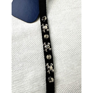 Youly The Heir Small Dog Collar 8"-10" Black Skull & Crossbones XXS Dog Collar